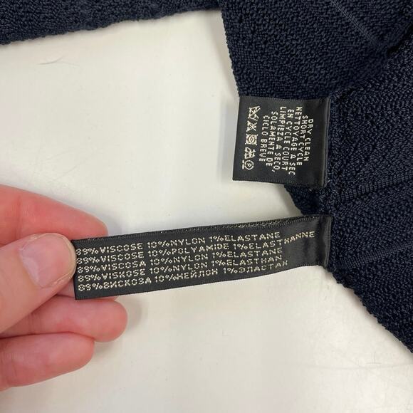 Ralph Lauren Black Label Textured Knit Fit and Flare Dress Cardigan Set Navy S/M - Picture 14 of 15